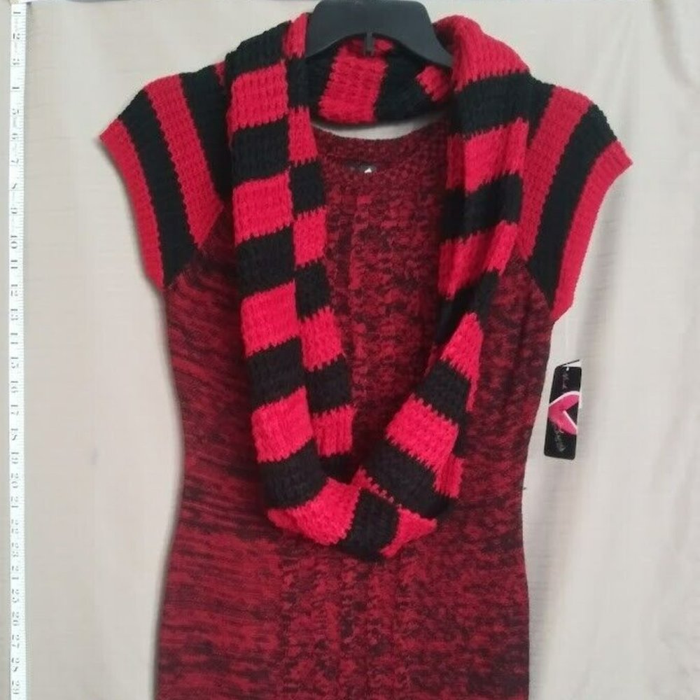 Made for me to look amazing womans teens red and black knitted sweater dress